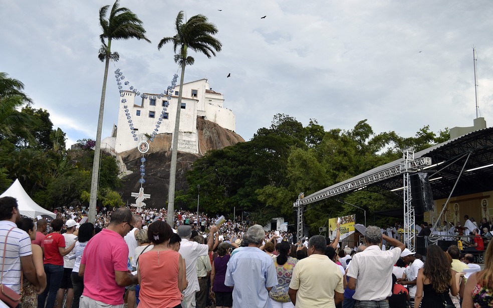 Campinho do Convento da Penha durante Festa da Penha  - Foto: Amanda Monteiro/ g1 ES